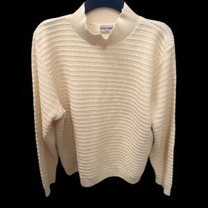 alfred dunner 100% acrylic textured knit sweater – size l – made in usa
